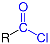 Allgemeine Strukturformel der Carbonsäurechloride