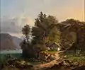 Österreichische Landschaft (Öl auf Leinwand)