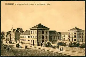„Hannover, Steinthor mit Artilleriekaserne und Haus der Väter“; Lithografie „Aus der guten alten Zeit, Serie B. 4“, nach Wilhelm Kretschmers Vorlage