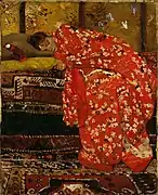 George Hendrik Breitner (1893/95): Girl in a Red Kimono - Geisha Kwak, privat.
