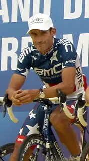 George Hincapié bei der Tour-de-France-Teampräsentation 2010