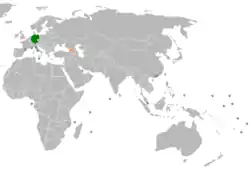 Lage von Deutschland und Georgien
