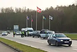 Stichproben bei einer Grenzkontrolle in Kruså im Dezember 2008