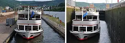 Die Fallhöhe der Staustufe Fankel beträgt 7 m
