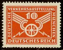 Deutsche Briefmarke (1925) zur Ausstellung in München