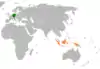 Lage von Deutschland und Indonesien