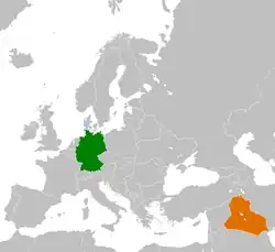 Lage von Deutschland und Irak