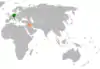 Lage von Deutschland und dem Irak