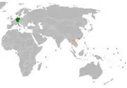 Lage von Deutschland und Laos