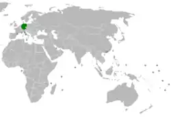 Lage von Deutschland und Marshallinseln