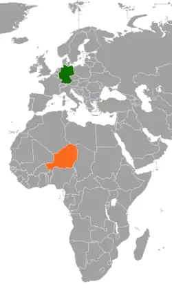Lage von Deutschland und Niger
