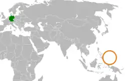 Lage von Deutschland und Palau