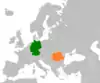 Lage von Deutschland und Rumänien