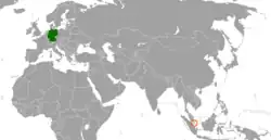 Lage von Deutschland und Singapur