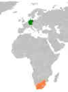 Lage von Deutschland und Südafrika