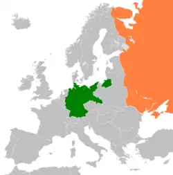 Lage von Deutschland und Sowjetunion