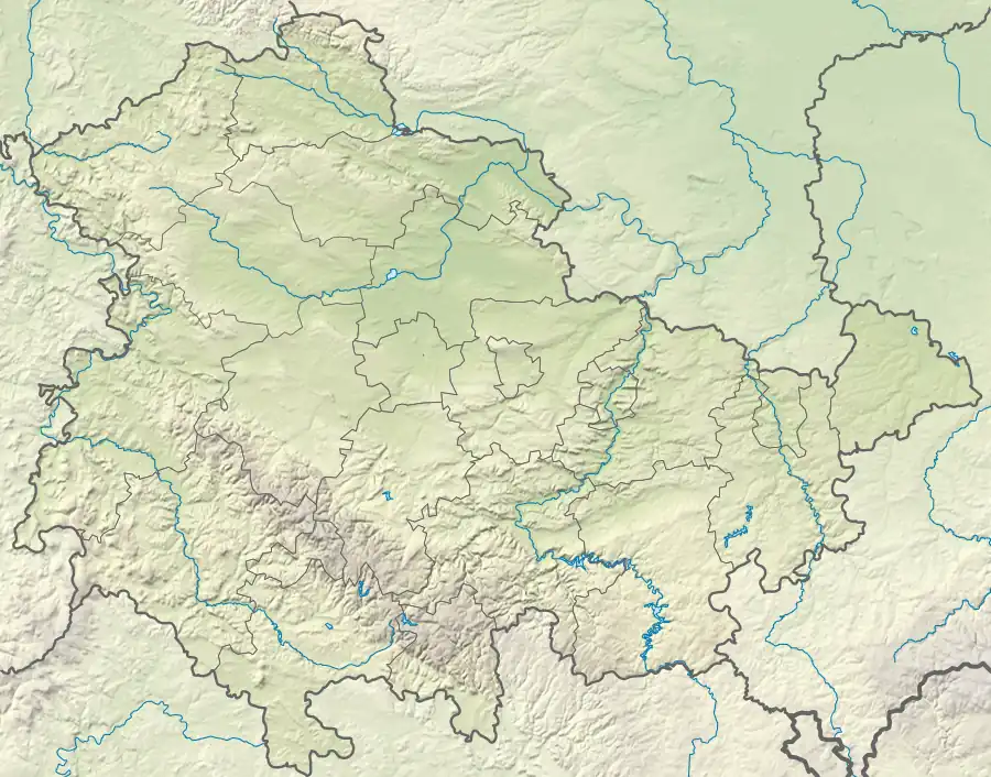 Reliefkarte: Thüringen