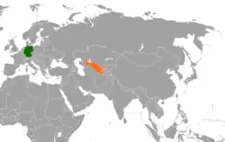 Lage von Deutschland und Usbekistan
