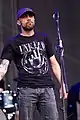 Sänger Manne Ikonen bei einem Auftritt auf dem Party.San Open Air 2015