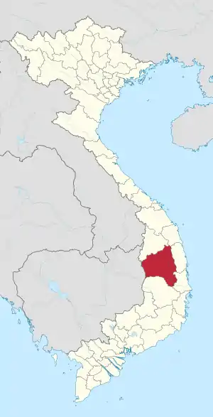 Karte von Vietnam mit der Provinz Tỉnh Gia Lai hervorgehoben