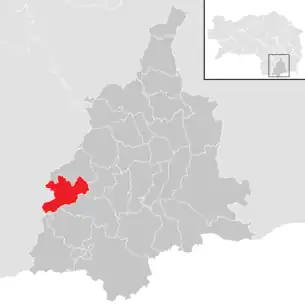 Lage der Gemeinde Gleinstätten im Bezirk Leibnitz (anklickbare Karte)