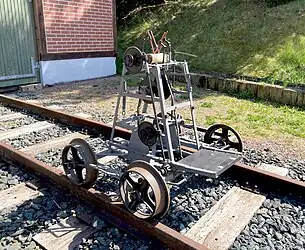 Gleismesswagen der Firma Scheidt & Bachmann M. Gladbach von 1918