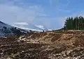 Blick aus Richtung Südosten aus dem Tal des Allt a’ Chaorainn zum Gipfel des A’ Chailleach