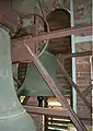 Georgsglocke und Barbaraglocke (Fa. Rincker, Sinn, 1950) im Glockenstuhl