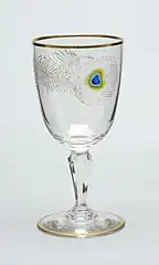 Glaspokal, geätztes Pfauenfeder-Dekor (um&nbsp;1905)