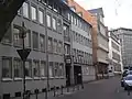 Frankfurt, Großer Hirschgraben: im Vordergrund Haus des Börsenvereins des deutschen Buchhandels mit Cantate-Saal (heute Volkstheater)