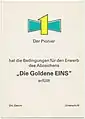Urkunde Goldene Eins