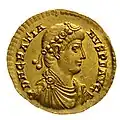 Goldmedaille mit dem röm. Kaiser Gration, Fundort Wormeldingen-Machtum