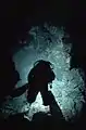 Höhlentaucher in der Gollinger-Wasserfall-Höhle 2001