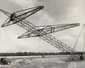 Errichtung eines 110 kV-Mastes der VEW bei Dorsten, 1929