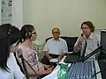 Erhard Brunn (rechts) live im Frankfurter Studio von Radio Good Morning Deutschland