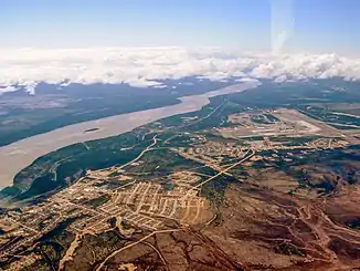 Happy Valley-Goose Bay mit Unterlauf des Churchill River