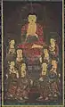 Amitabha und acht große Bodhisattvas, 14. Jahrhunderts