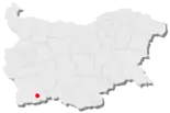 Karte von Bulgarien, Position von Goze Deltschew hervorgehoben