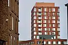Grønlunds Turm von der Europaschule aus gesehen