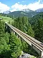 Ansicht von Westen zu den Aroser Dolomiten