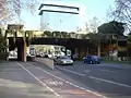 Grüne Brücke Mainz, Ansicht von der Rheinallee, rheinaufwärts
