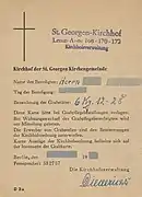 Grabkarte der DDR um 1972