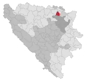 Lage der Gemeinde Gradačac in Bosnien und Herzegowina (anklickbare Karte)