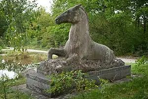 Aufstehendes Pferd