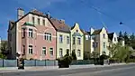 Die Häuser Graf-Seilern-Gasse 20-14 (v.&nbsp;l.&nbsp;n.&nbsp;r.)