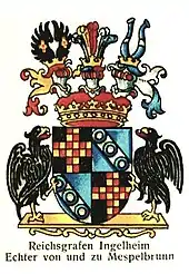 Wappen der Grafen von Ingelheim genannt Echter von und zu Mespelbrunn