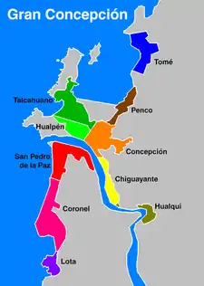 Der Agglomeration Gran Concepción in Chile