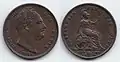 Farthing von 1831, Wilhelm IV. Kupfer.