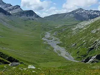 Blick auf die Greina-Hochebene nach Südwest