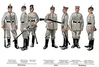 Uniformen des Grenadier-Regiments Nr. 89 im Jahr 1915/16.